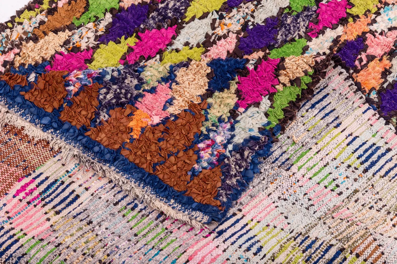 Marokkansk Boucherouite-teppe 245 x 115 cm