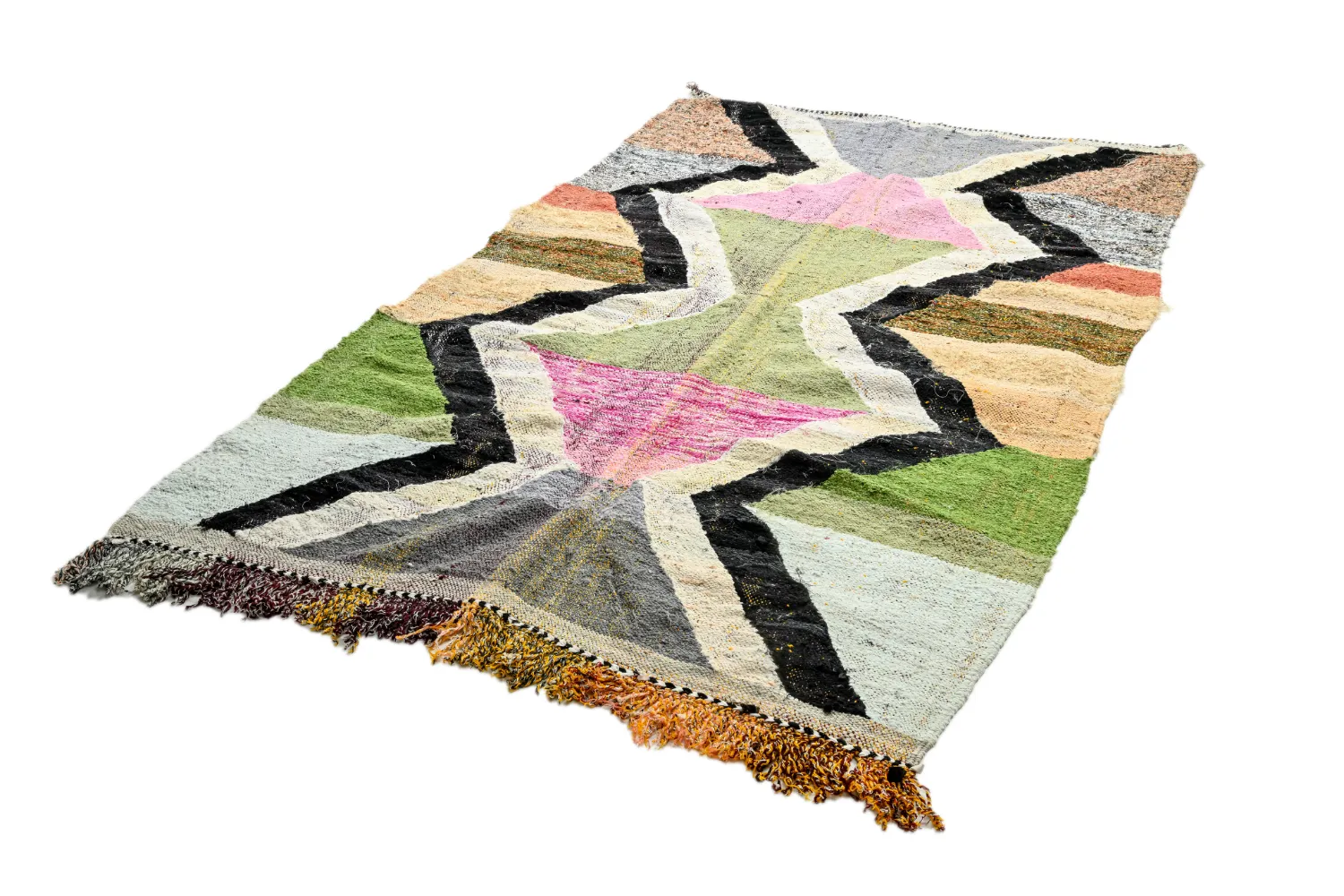 Marokkansk Boucherouite-teppe 145 x 255 cm