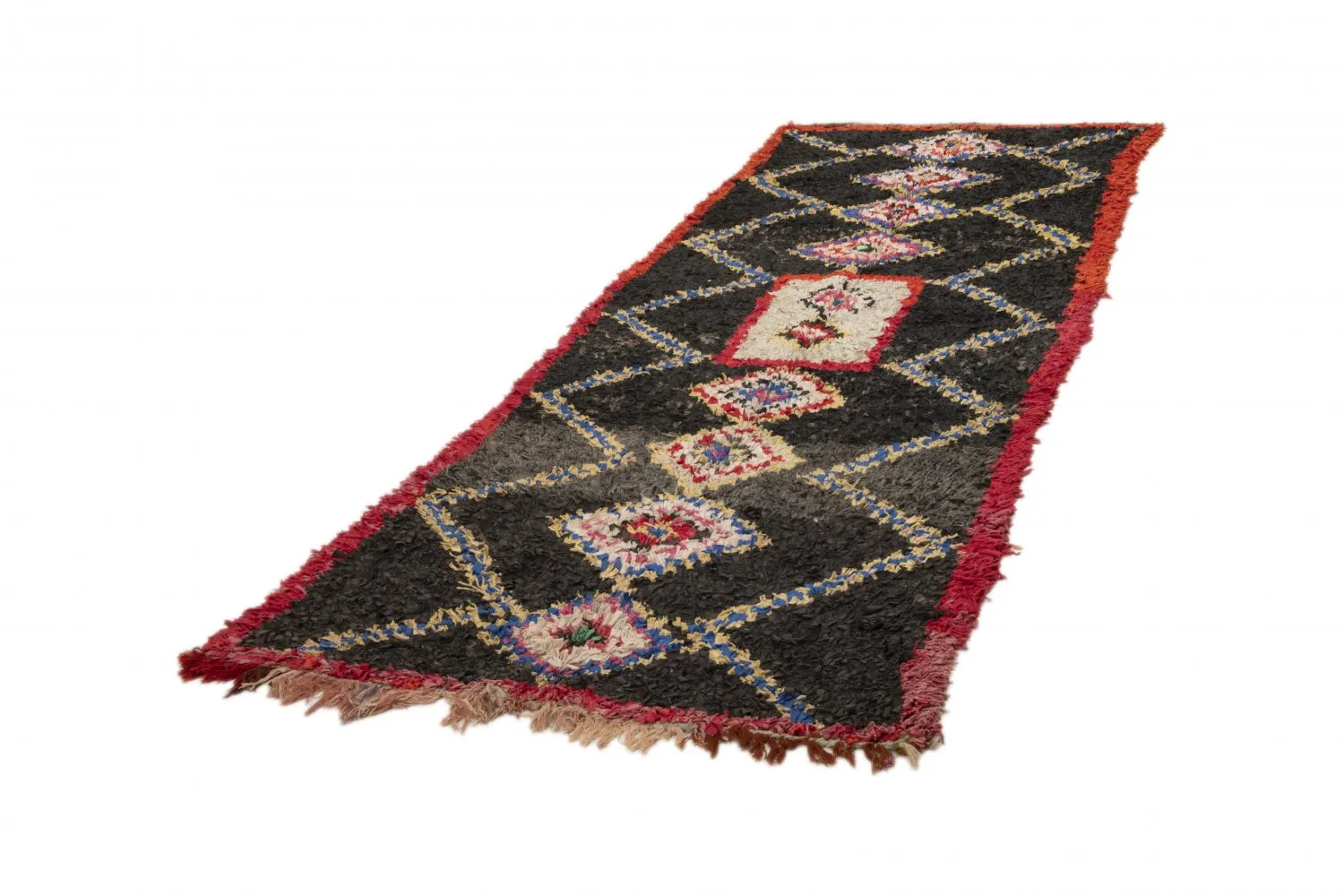 Marokkansk Boucherouite-teppe 335 x 125 cm