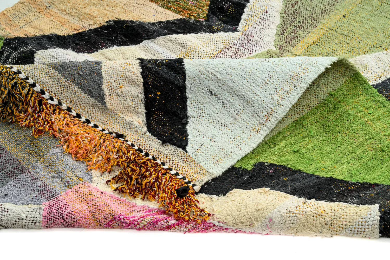 Marokkansk Boucherouite-teppe 145 x 255 cm