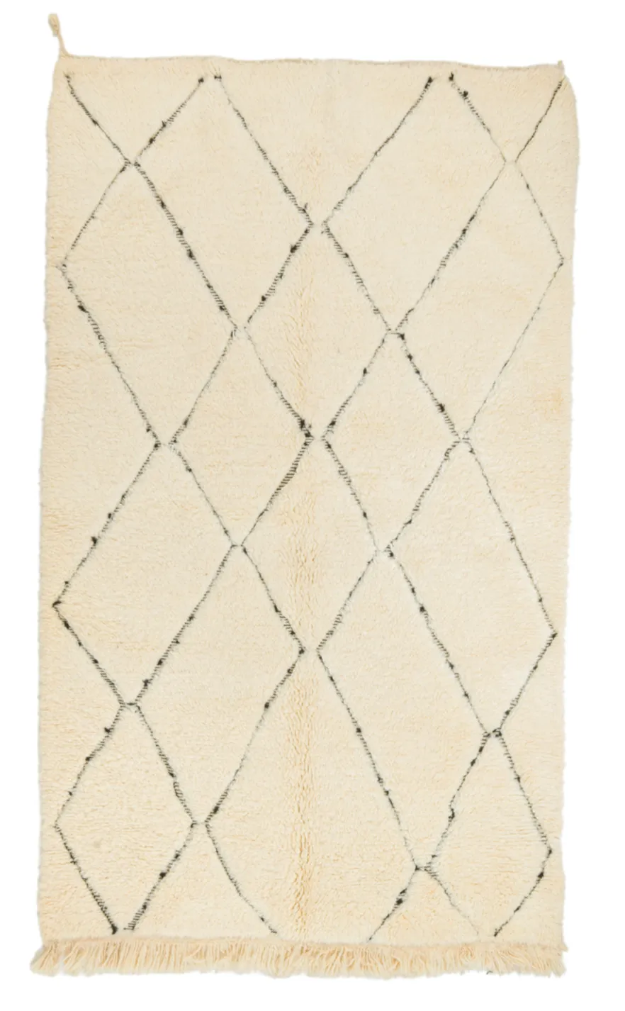 Kelim-teppe Marokkansk Beni Ourain 155 x 255 cm