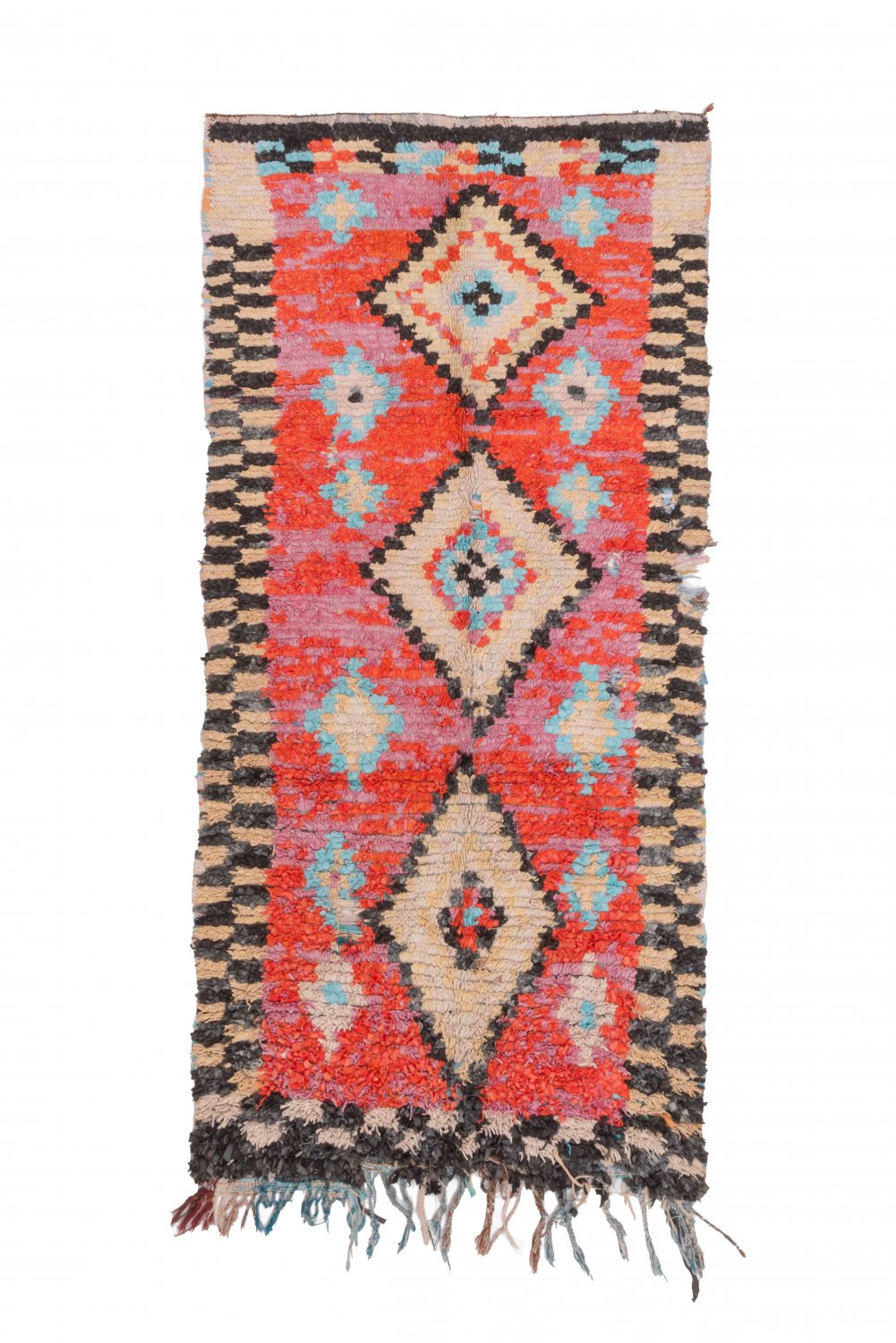 Marokkansk Boucherouite-teppe 235 x 105 cm