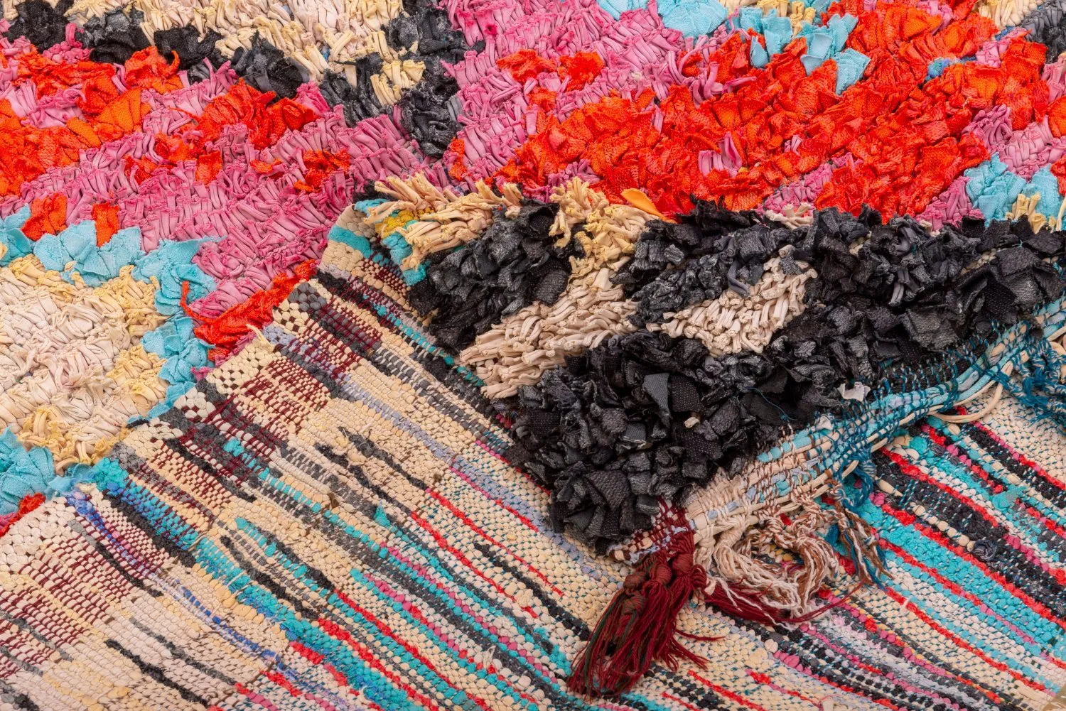 Marokkansk Boucherouite-teppe 235 x 105 cm