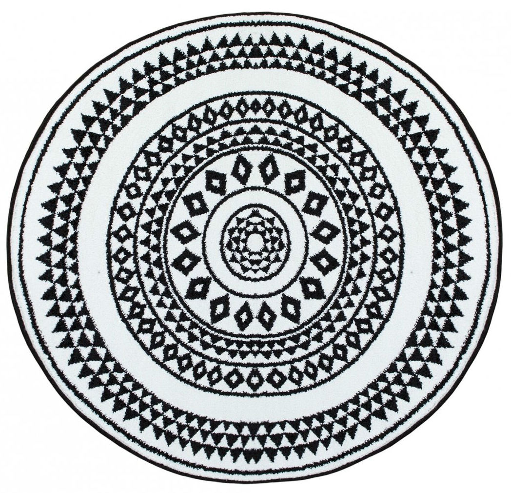 Runde tepper - Aztek (sort/hvit)