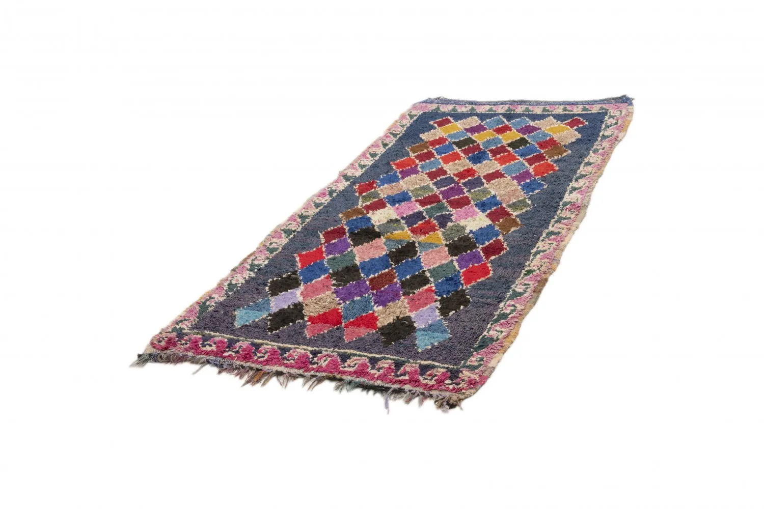 Marokkansk Boucherouite-teppe 245 x 110 cm