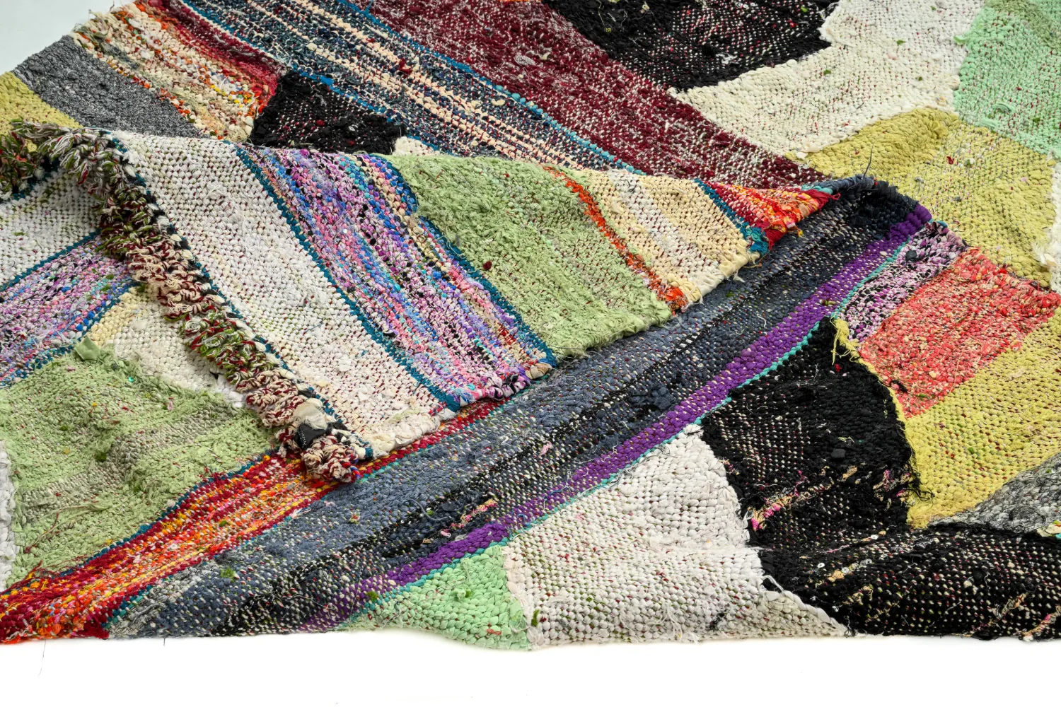 Marokkansk Boucherouite-teppe 130 x 245 cm