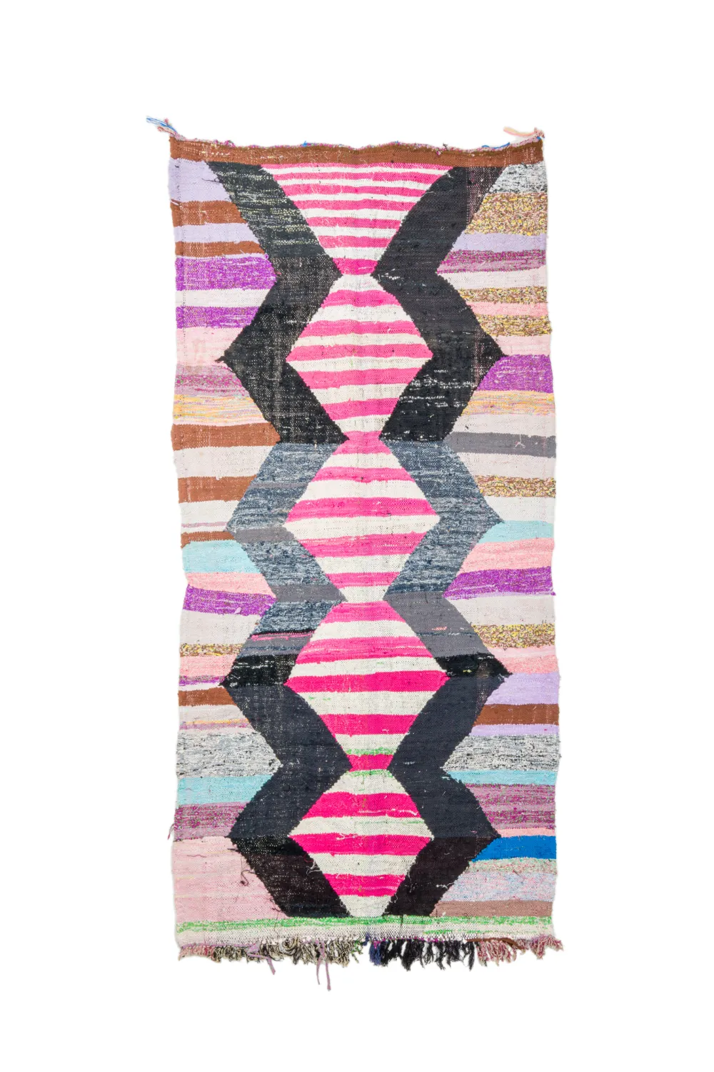 Marokkansk Boucherouite-teppe 130 x 265 cm