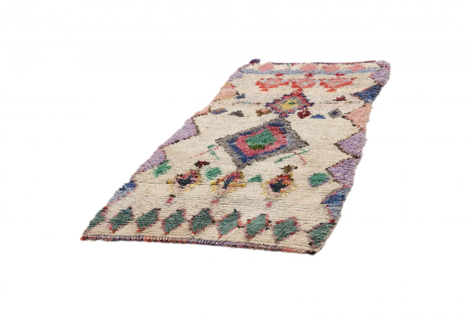 Marokkansk Boucherouite-teppe 240 x 110 cm