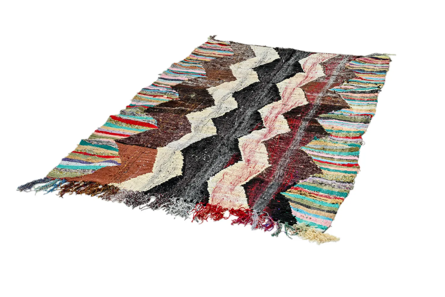 Marokkansk Boucherouite-teppe 140 x 230 cm