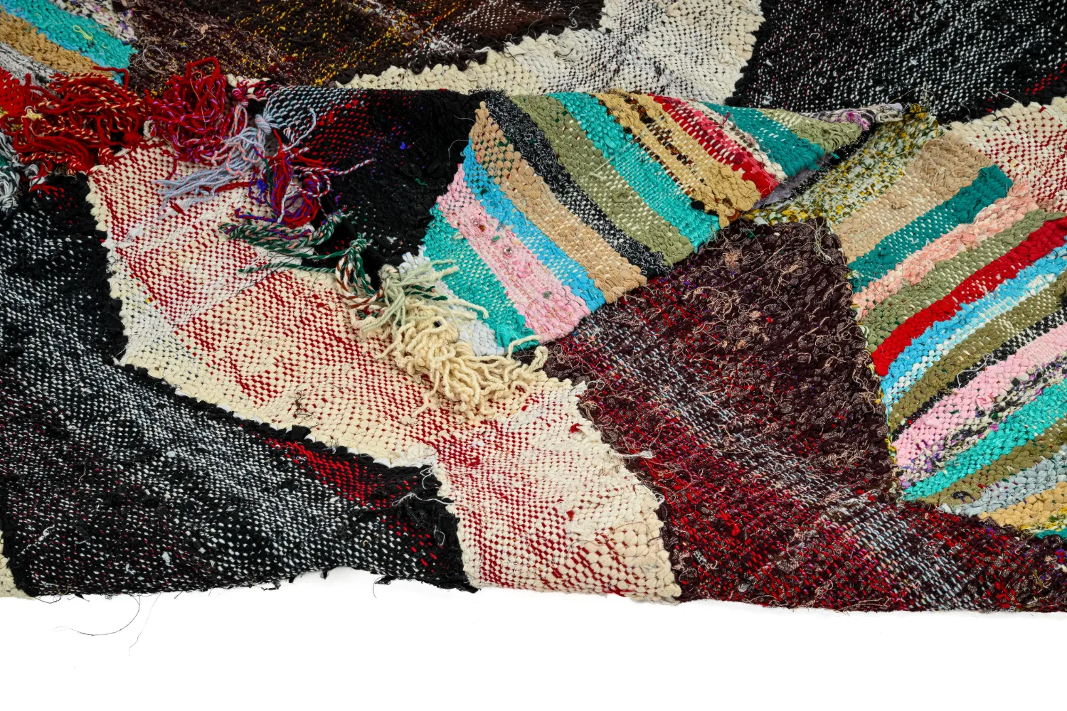 Marokkansk Boucherouite-teppe 140 x 230 cm