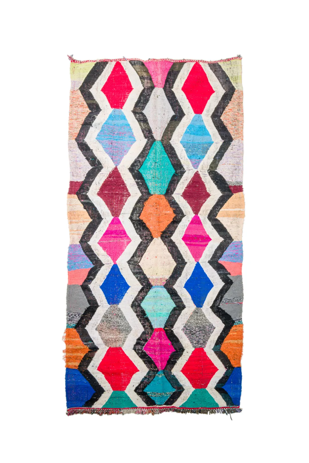 Marokkansk Boucherouite-teppe 140 x 290 cm