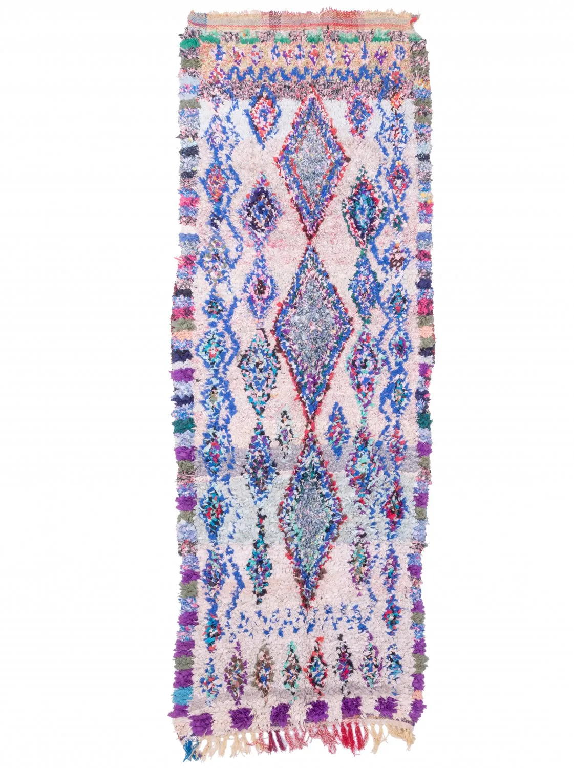 Marokkansk Boucherouite-teppe 250 x 90 cm