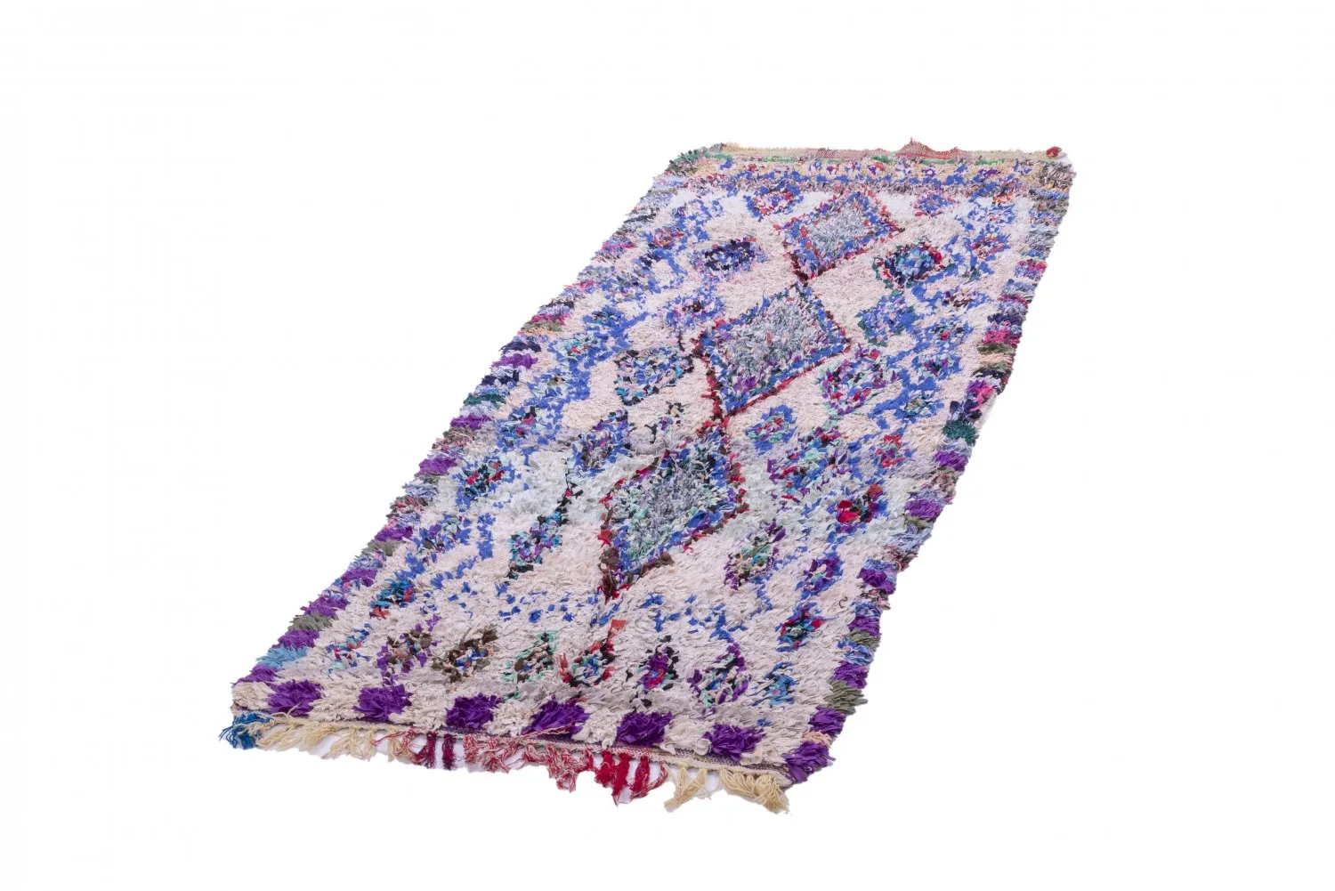 Marokkansk Boucherouite-teppe 250 x 90 cm
