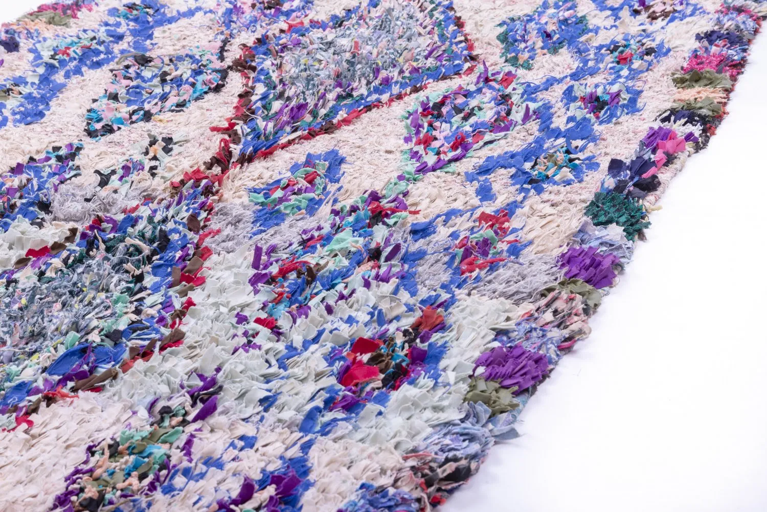 Marokkansk Boucherouite-teppe 250 x 90 cm