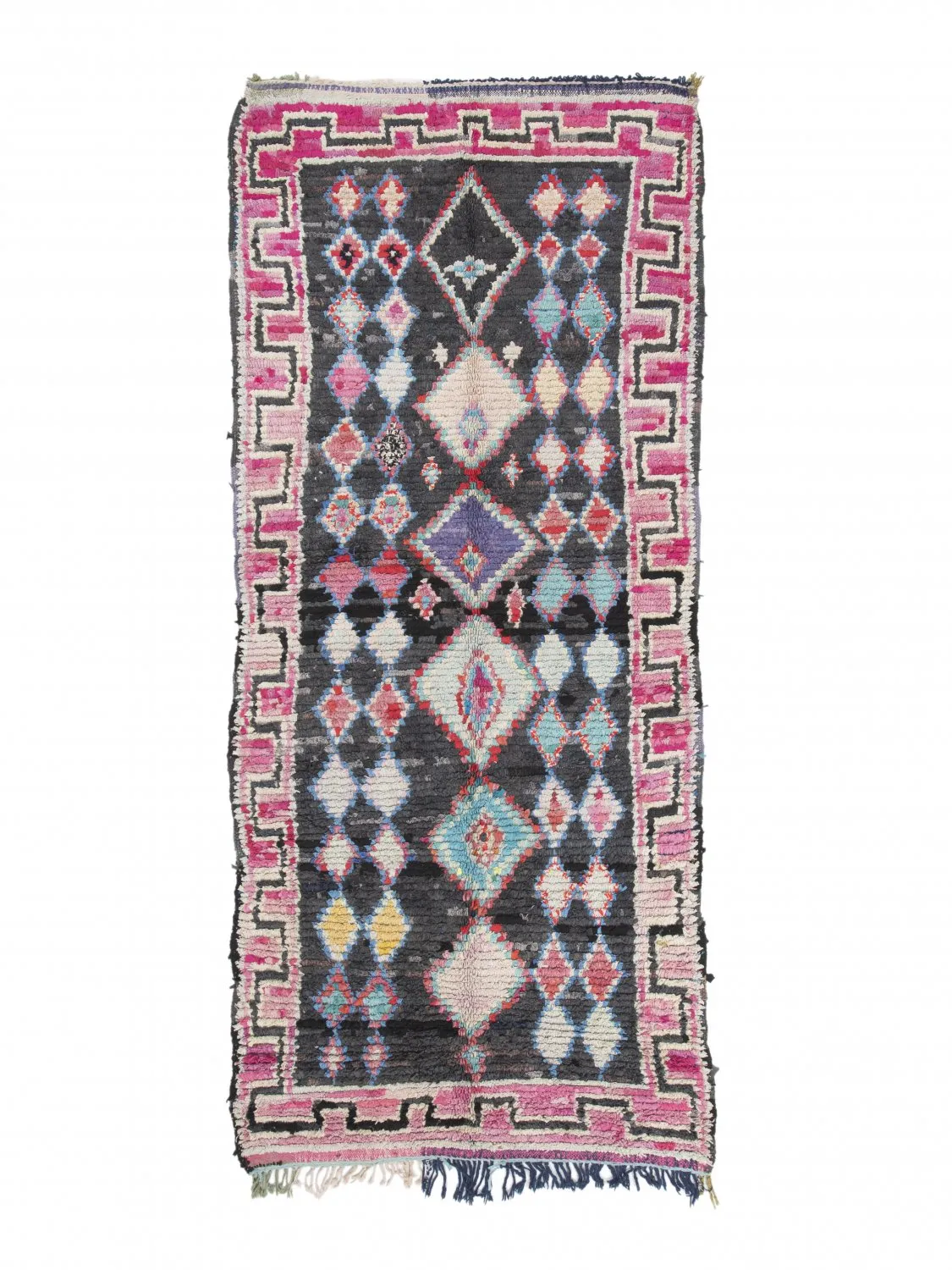 Marokkansk Boucherouite-teppe 310 x 130 cm