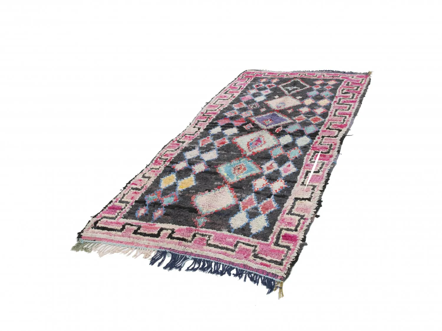 Marokkansk Boucherouite-teppe 310 x 130 cm