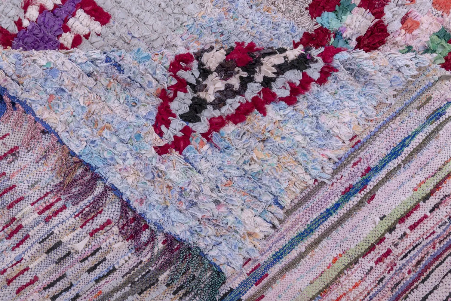 Marokkansk Boucherouite-teppe 250 x 125 cm