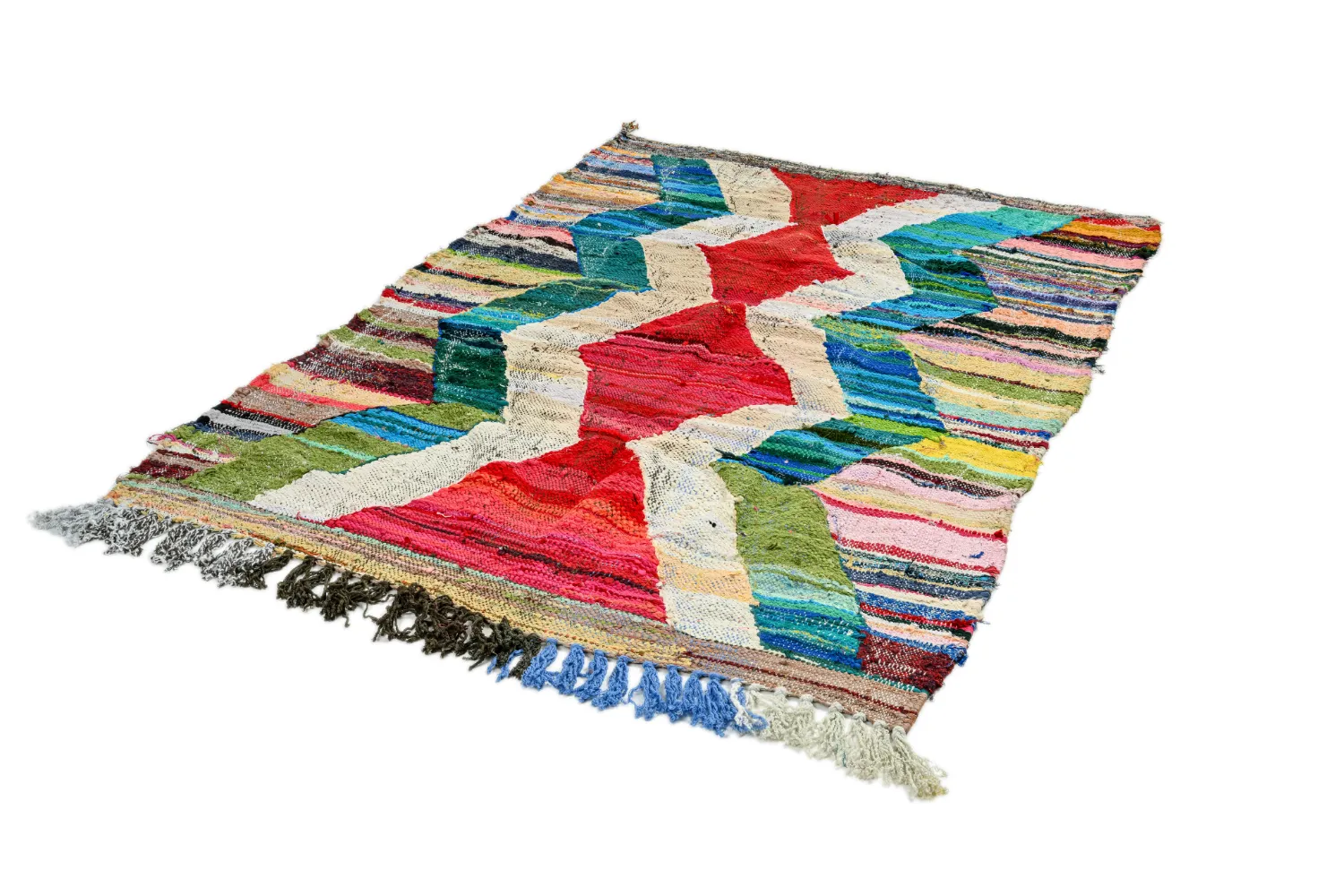 Marokkansk Boucherouite-teppe 130 x 205 cm