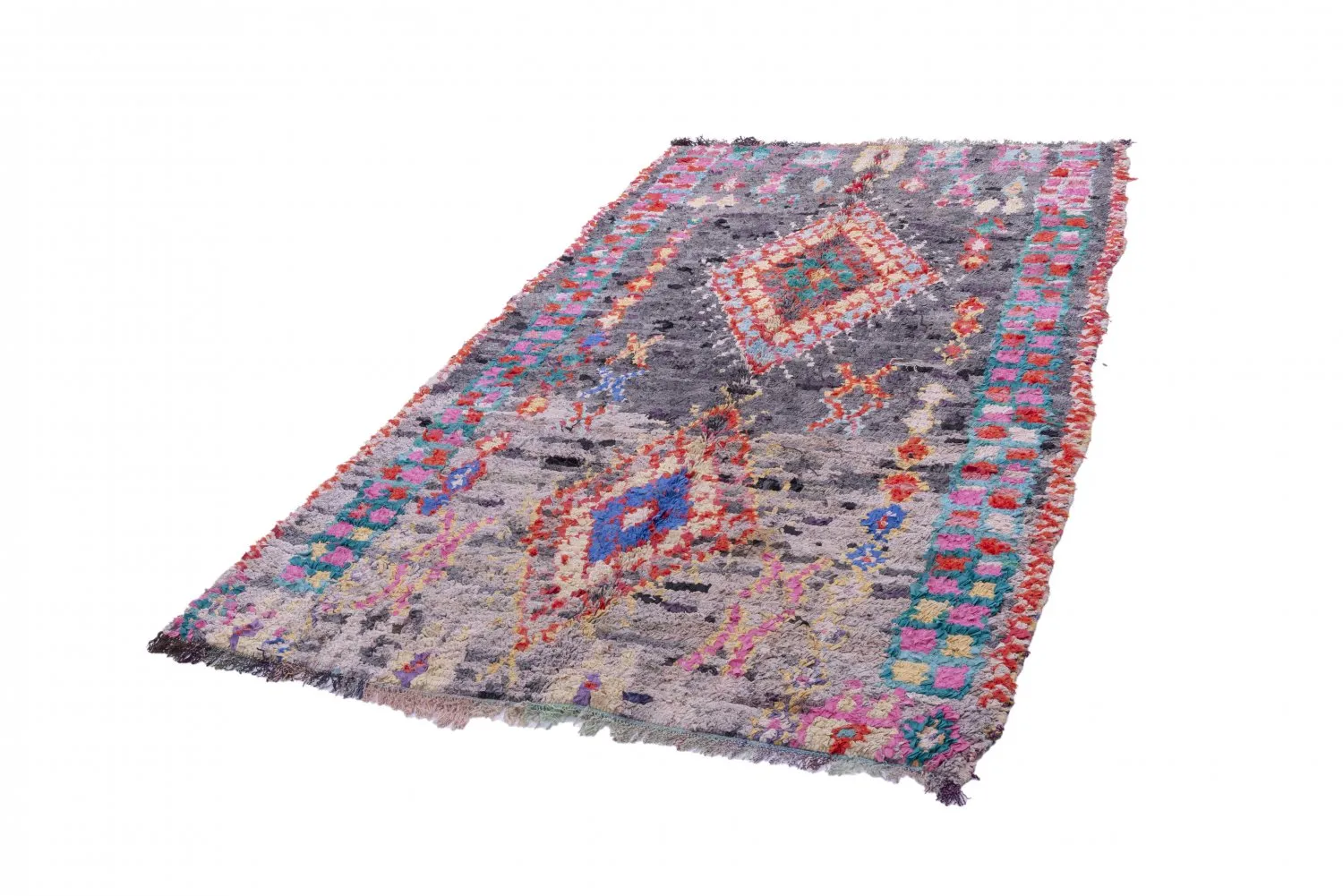 Marokkansk Boucherouite-teppe 230 x 125 cm