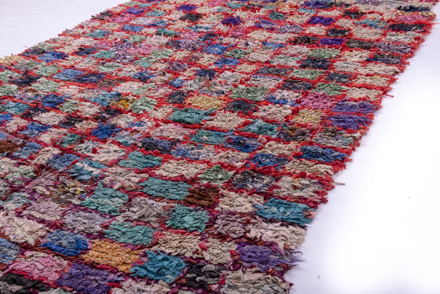 Marokkansk Boucherouite-teppe 255 x 125 cm