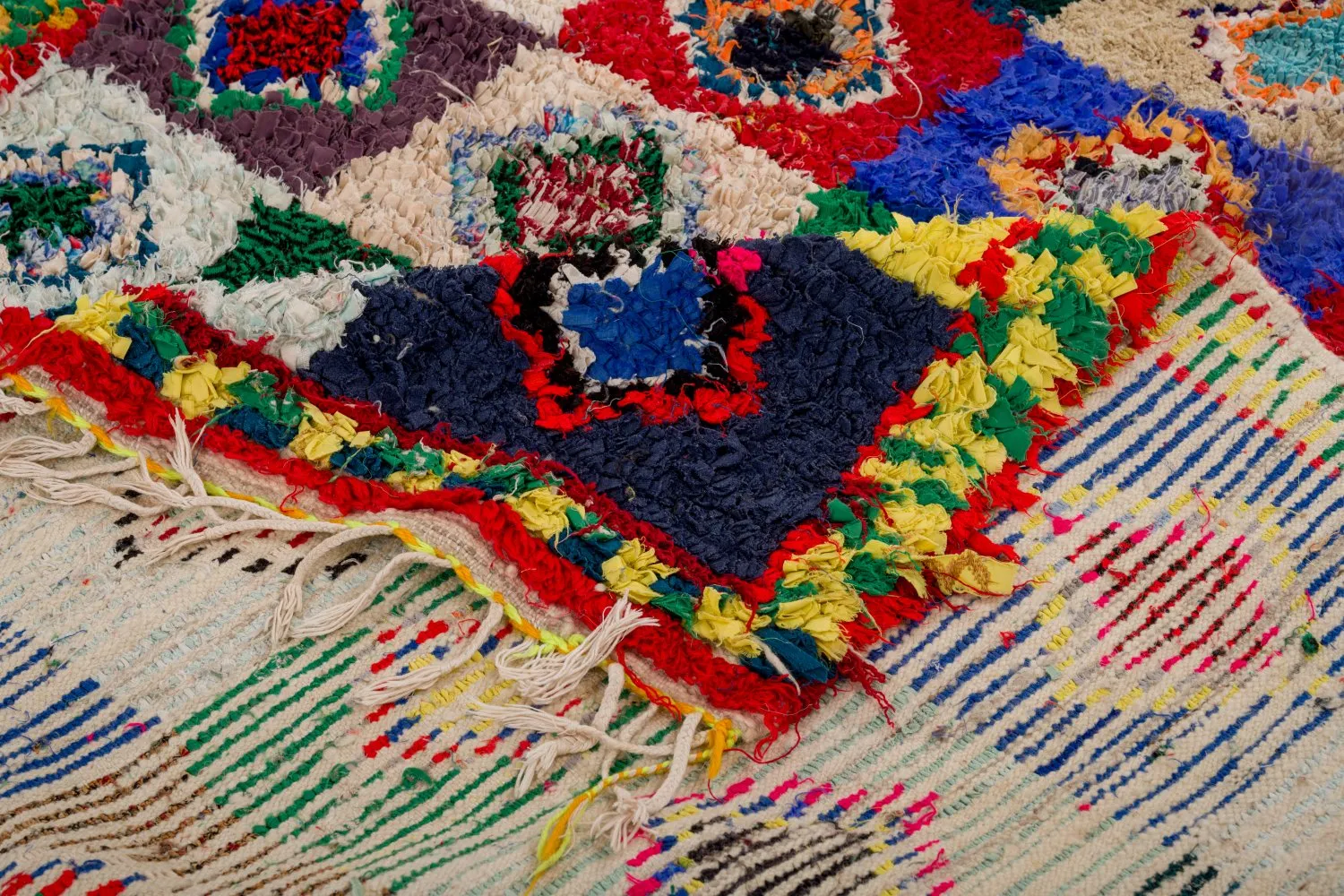 Marokkansk Boucherouite-teppe 290 x 145 cm