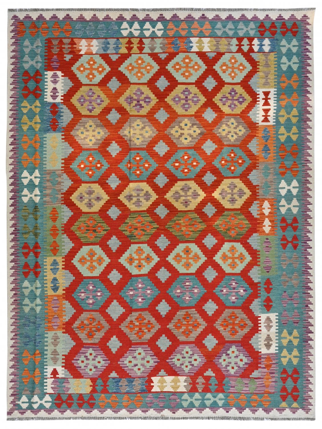 Kelim-teppe Afghansk 302 x 204 cm