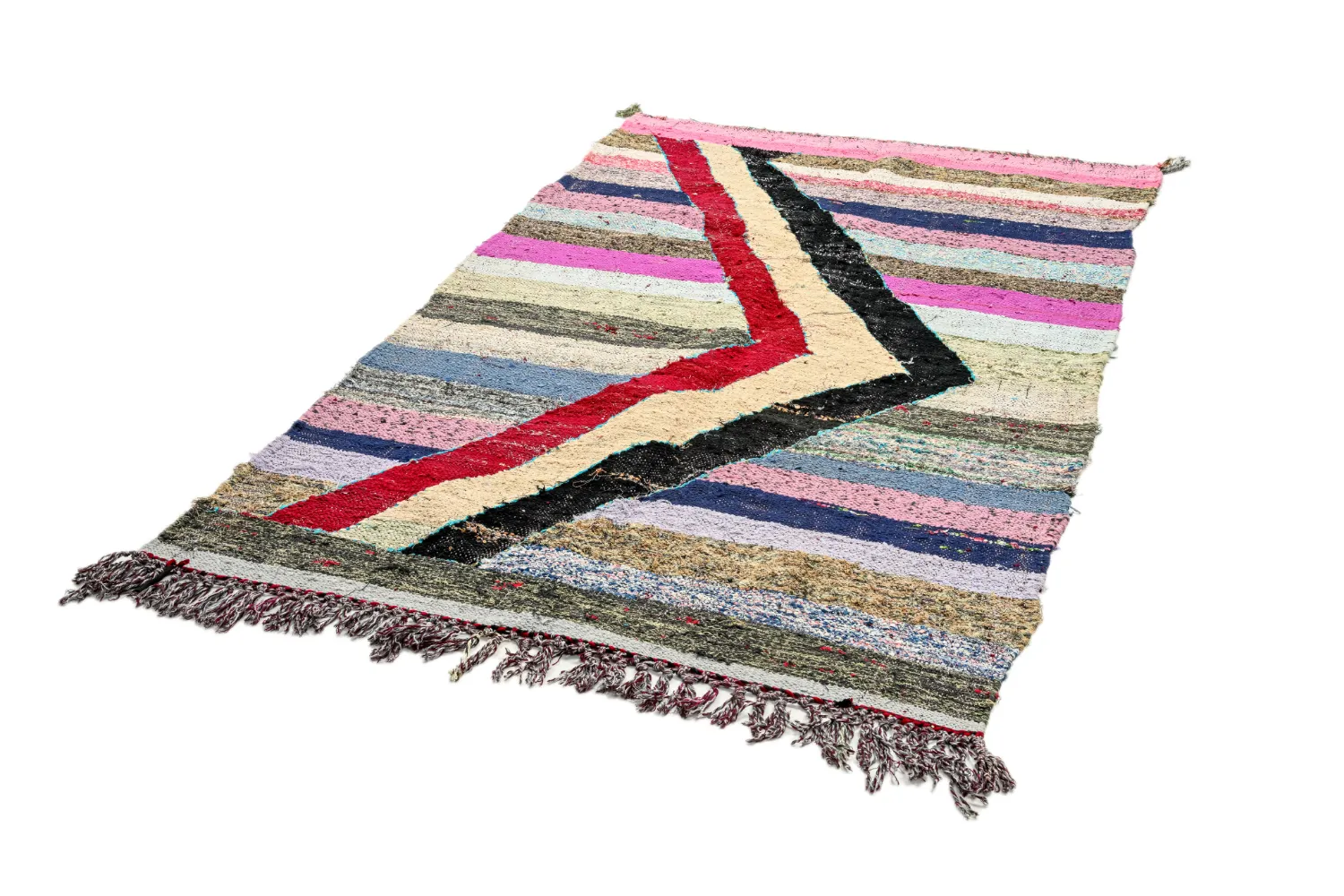 Marokkansk Boucherouite-teppe 130 x 225 cm