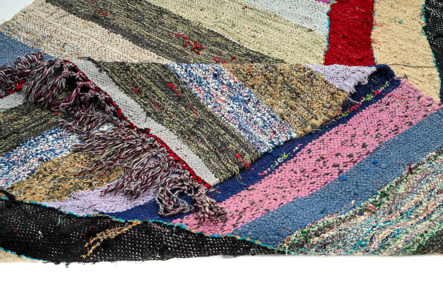 Marokkansk Boucherouite-teppe 130 x 225 cm