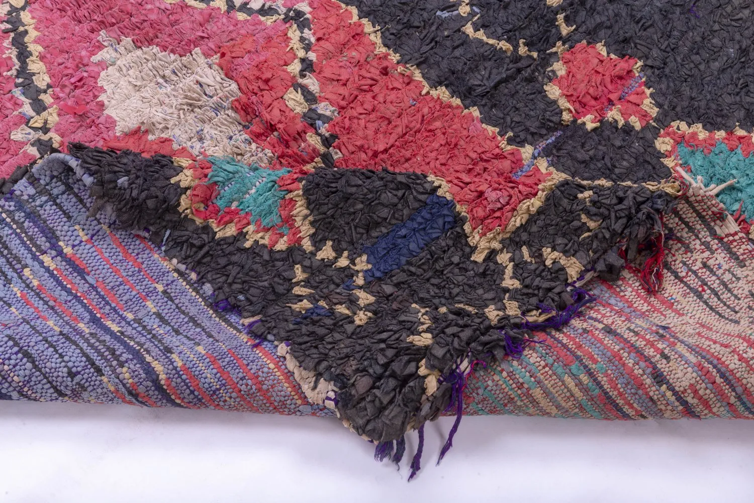 Marokkansk Boucherouite-teppe 275 x 135 cm