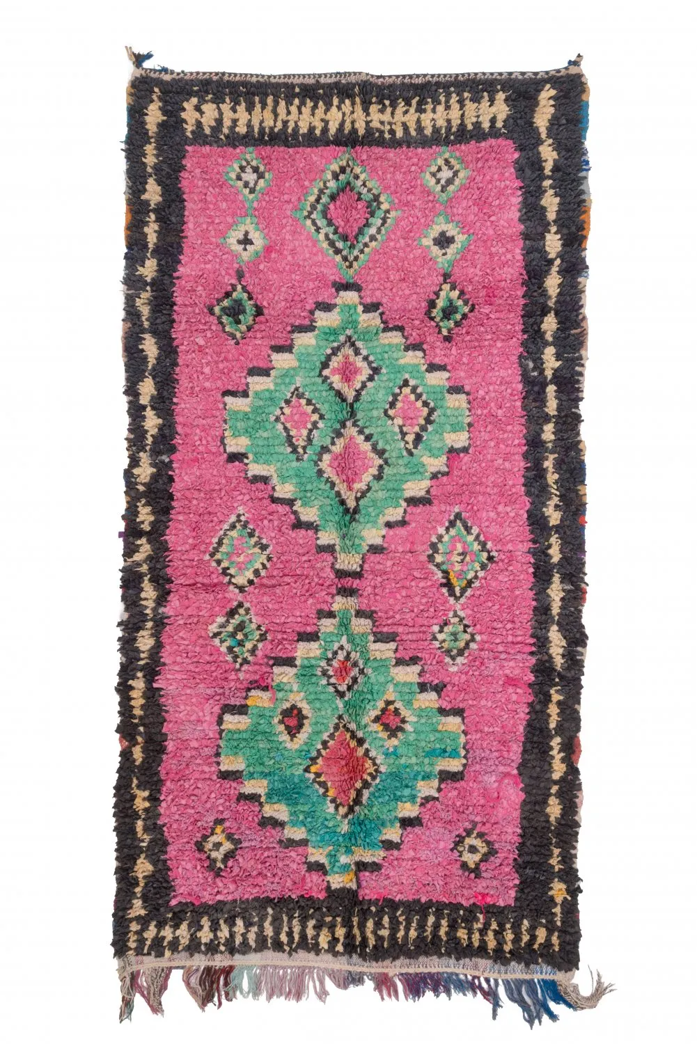 Marokkansk Boucherouite-teppe 260 x 140 cm