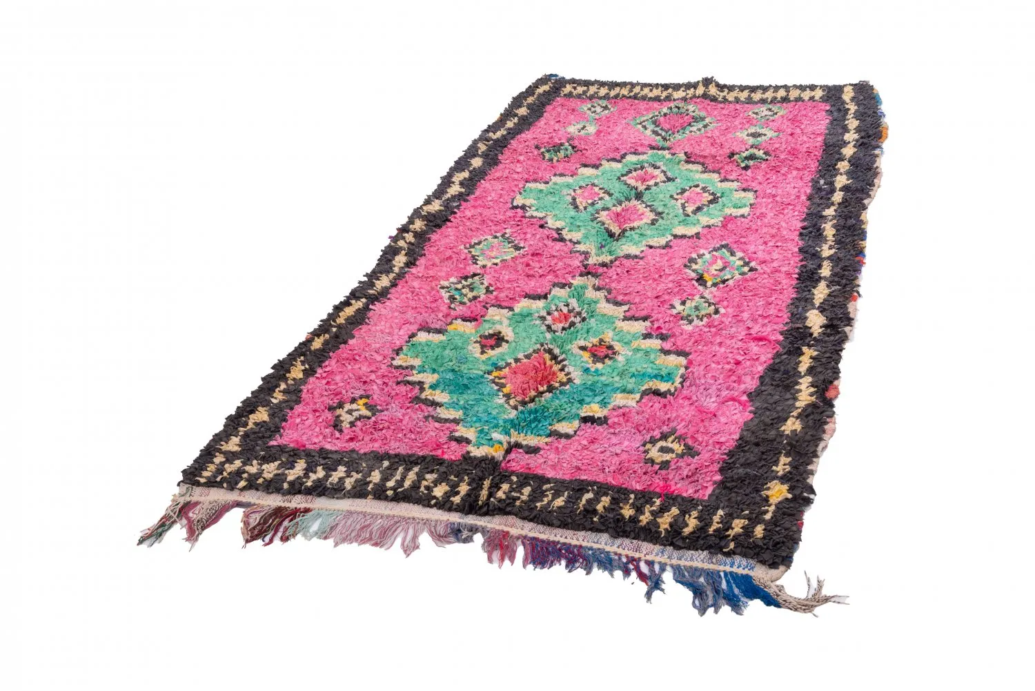 Marokkansk Boucherouite-teppe 260 x 140 cm