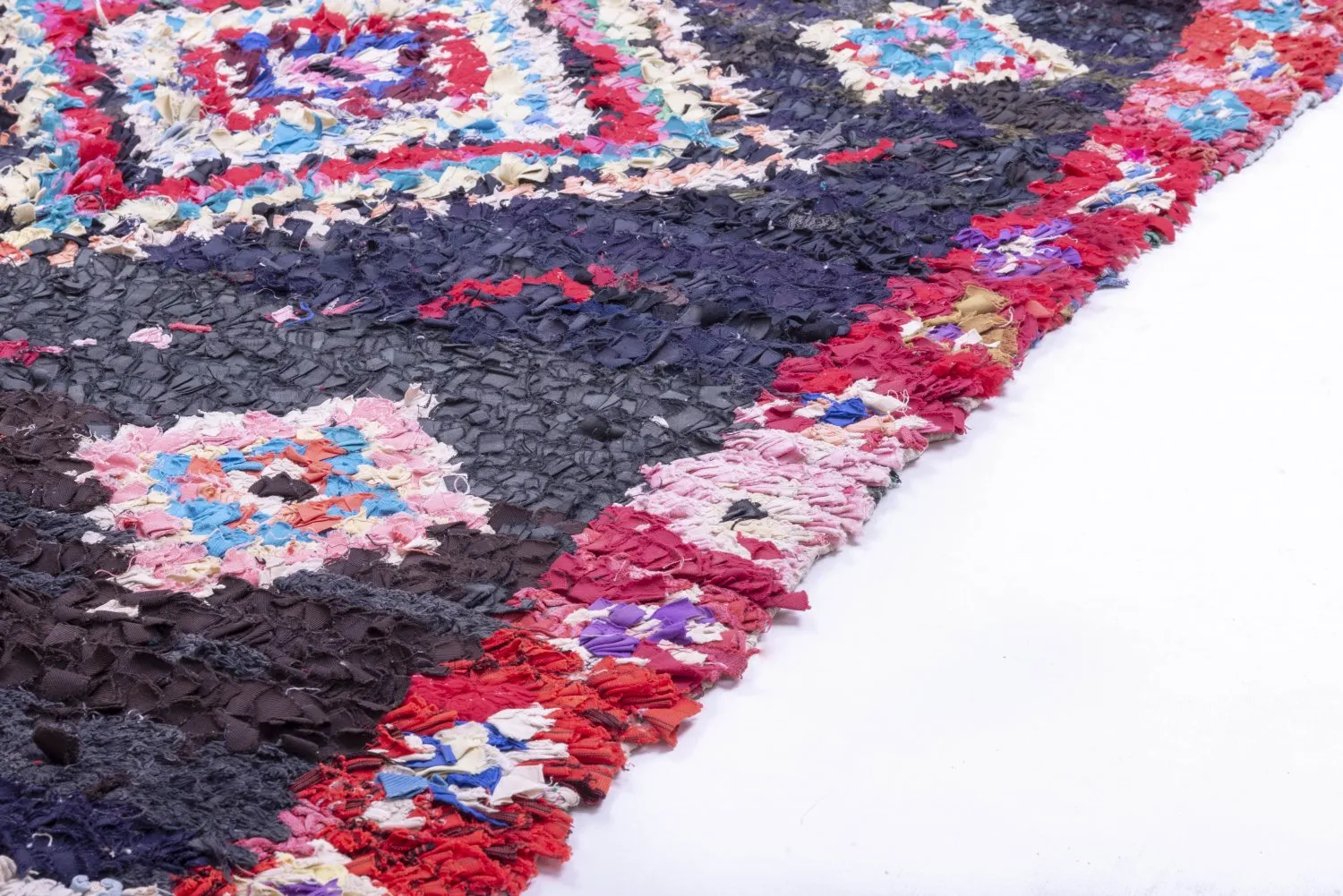 Marokkansk Boucherouite-teppe 220 x 130 cm