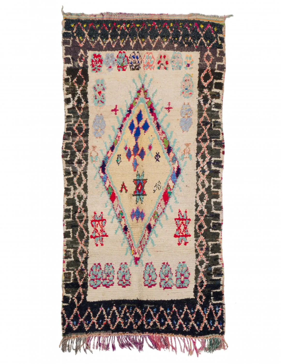 Marokkansk Boucherouite-teppe 270 x 130 cm