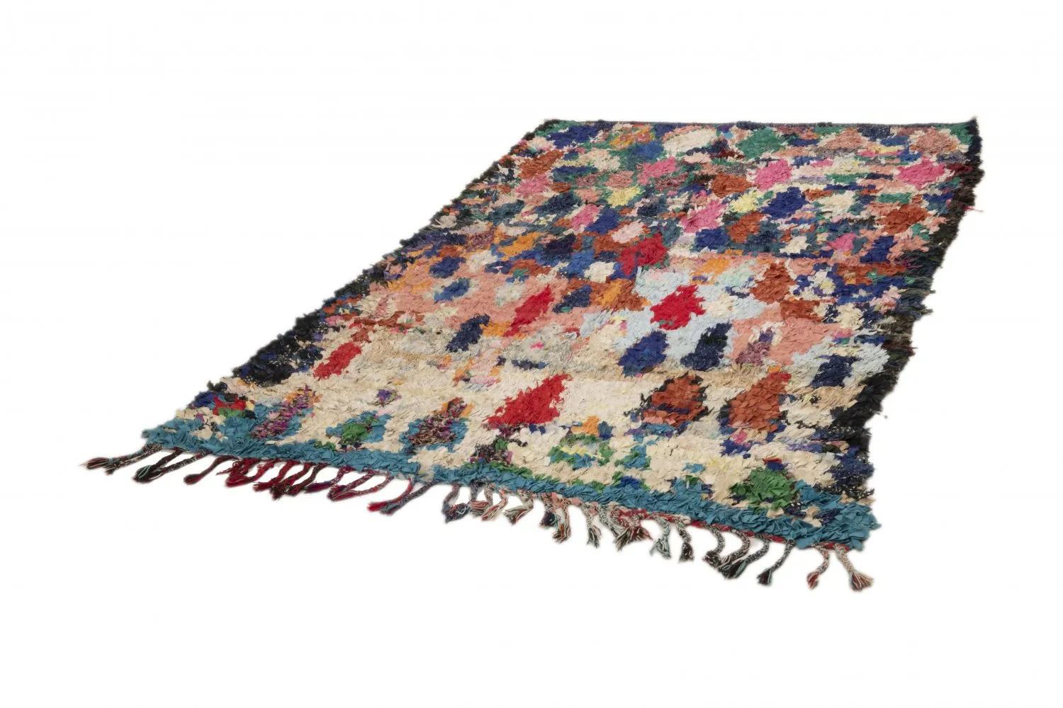 Marokkansk Boucherouite-teppe 220 x 140 cm
