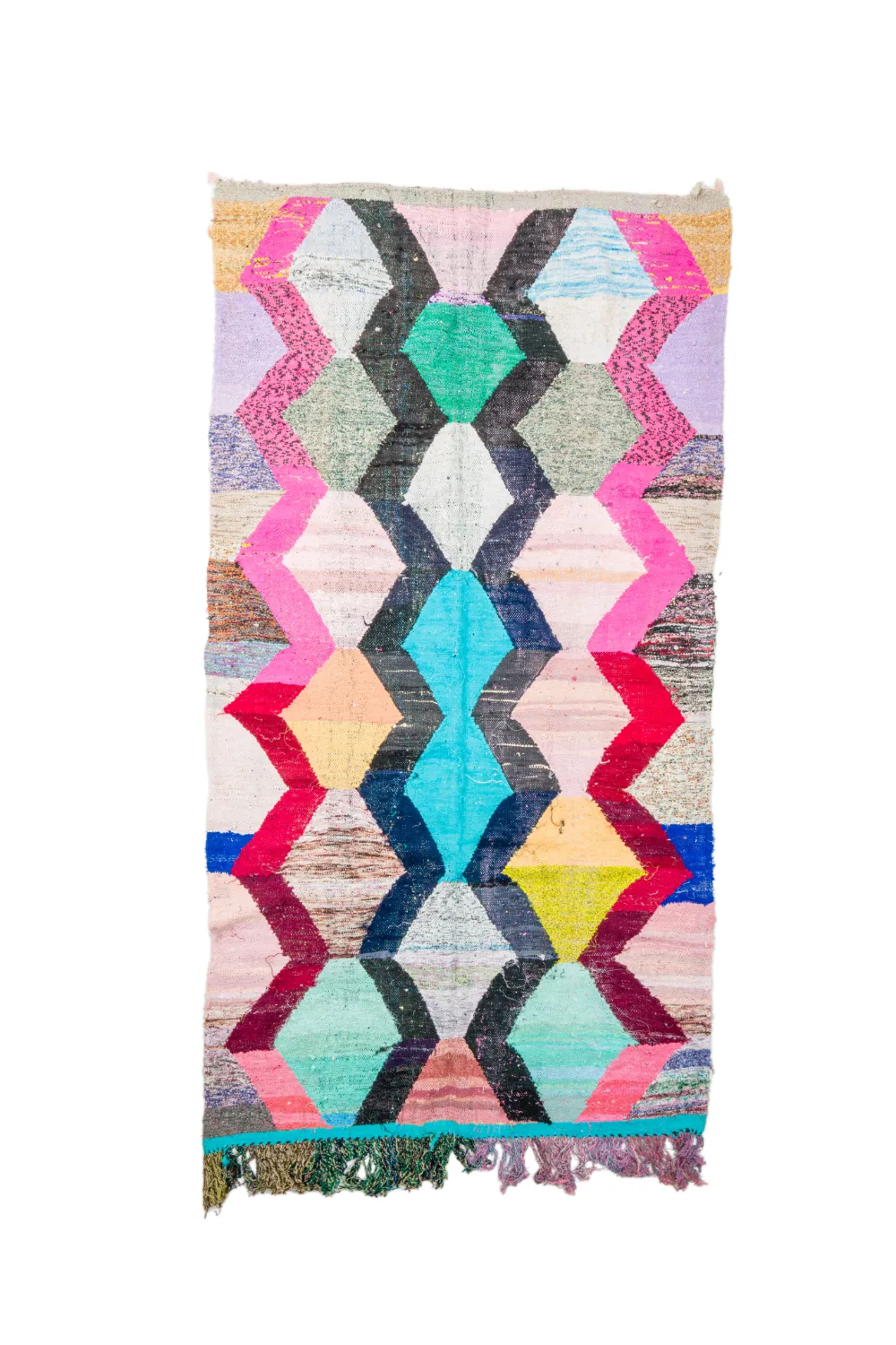 Marokkansk Boucherouite-teppe 140 x 260 cm