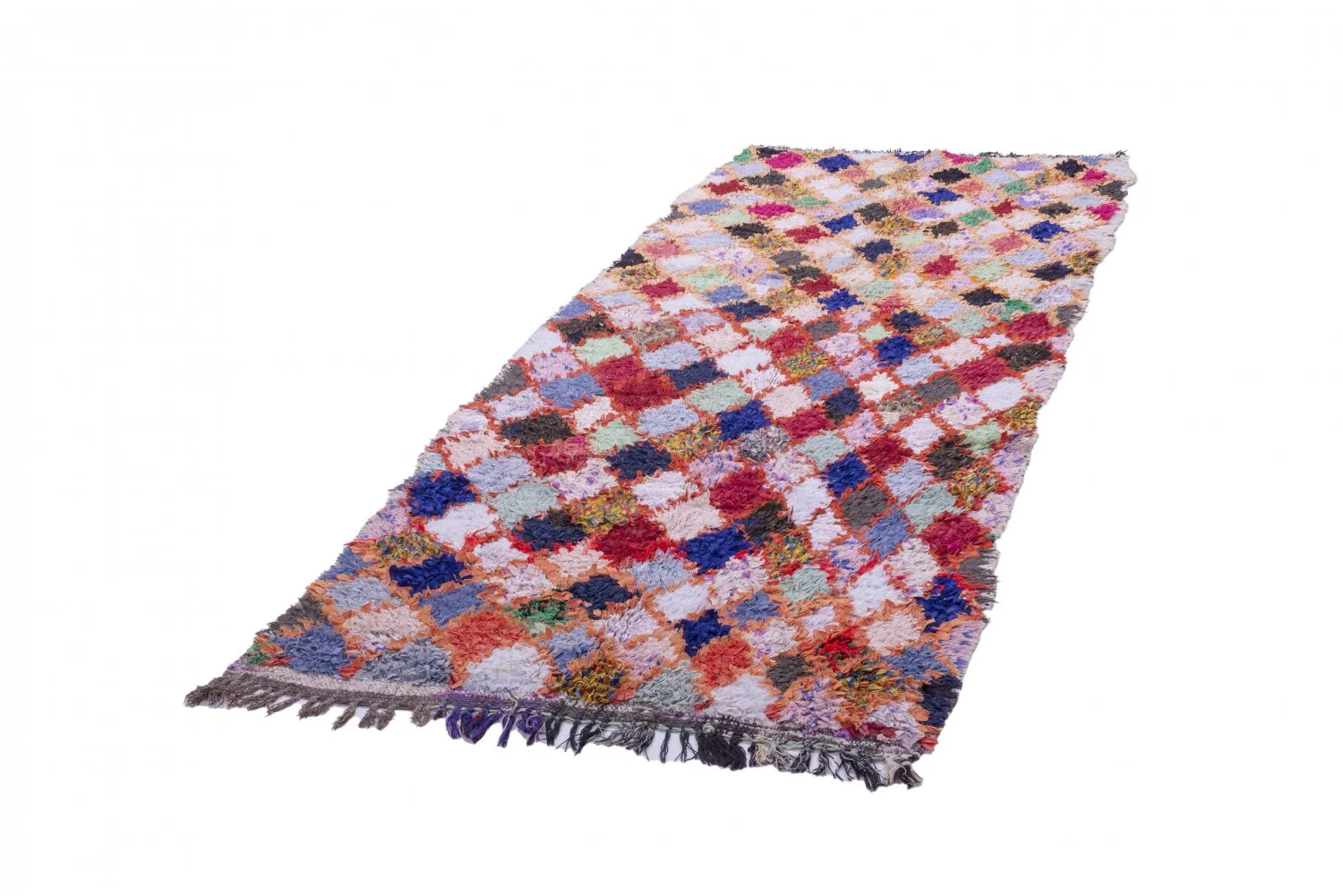 Marokkansk Boucherouite-teppe 245 x 105 cm