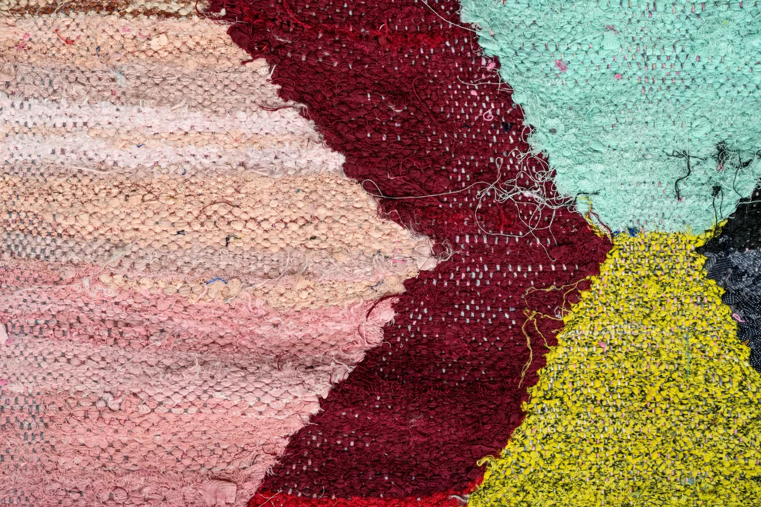 Marokkansk Boucherouite-teppe 140 x 260 cm