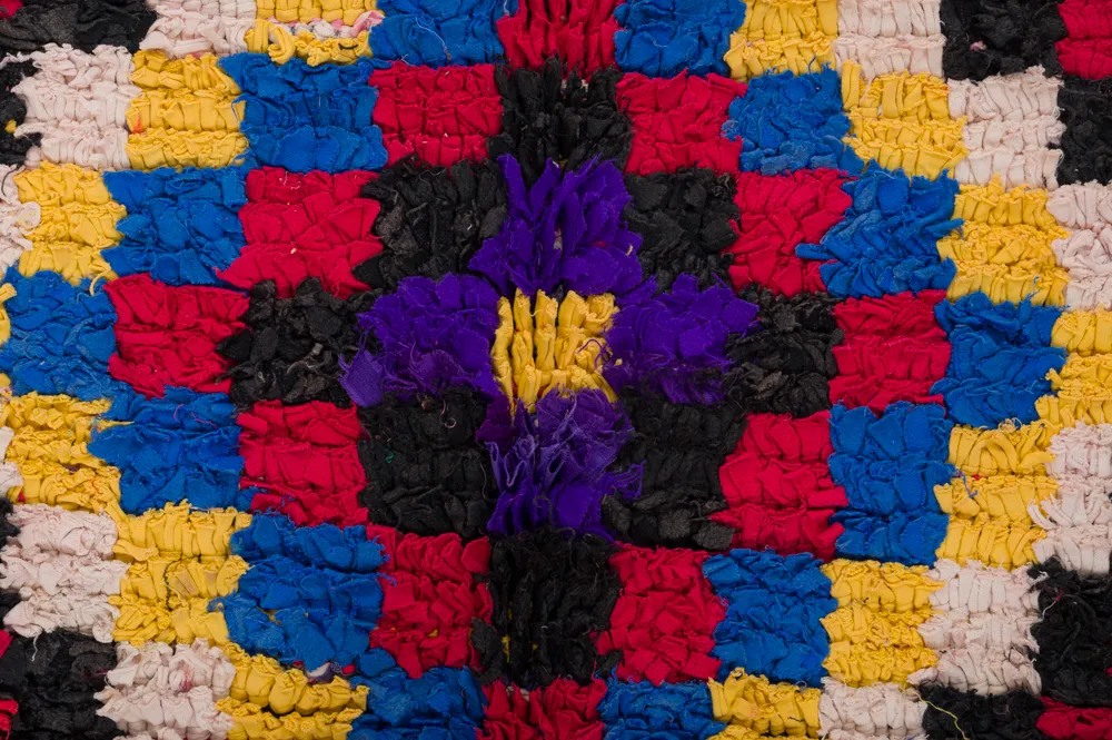 Marokkansk Boucherouite-teppe 310 x 145 cm