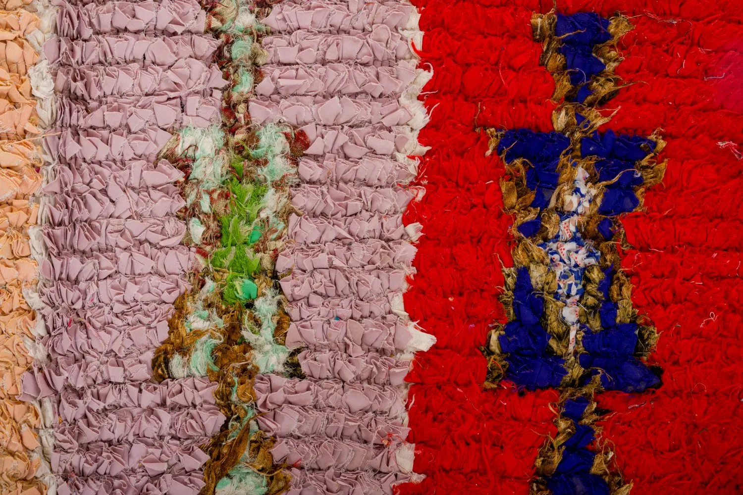 Marokkansk Boucherouite-teppe 360 x 130 cm