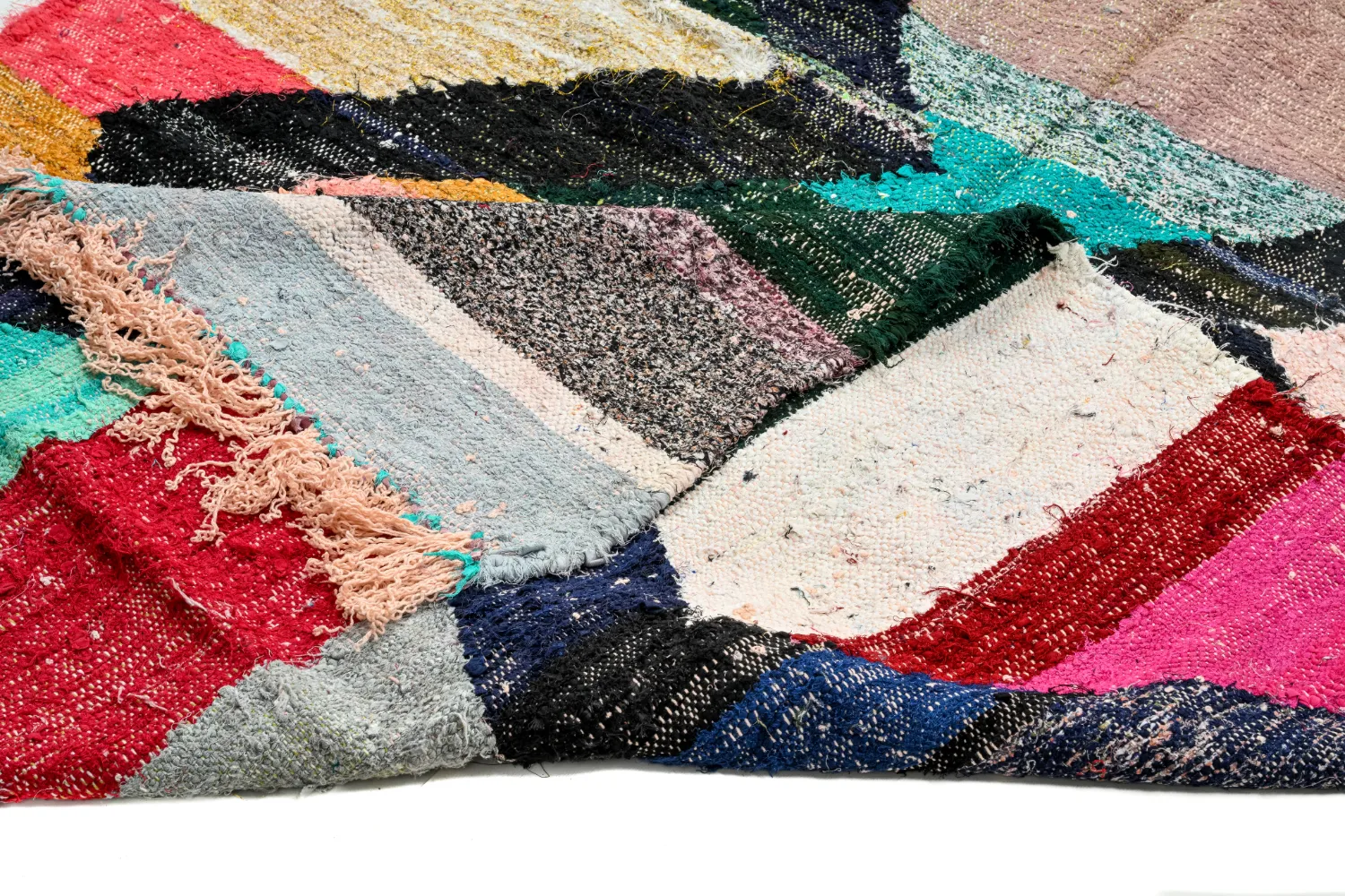 Marokkansk Boucherouite-teppe 135 x 240 cm