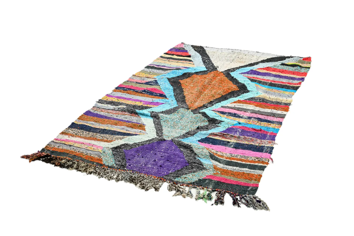 Marokkansk Boucherouite-teppe 135 x 235 cm