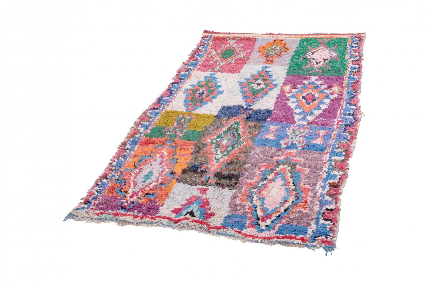 Marokkansk Boucherouite-teppe 225 x 115 cm