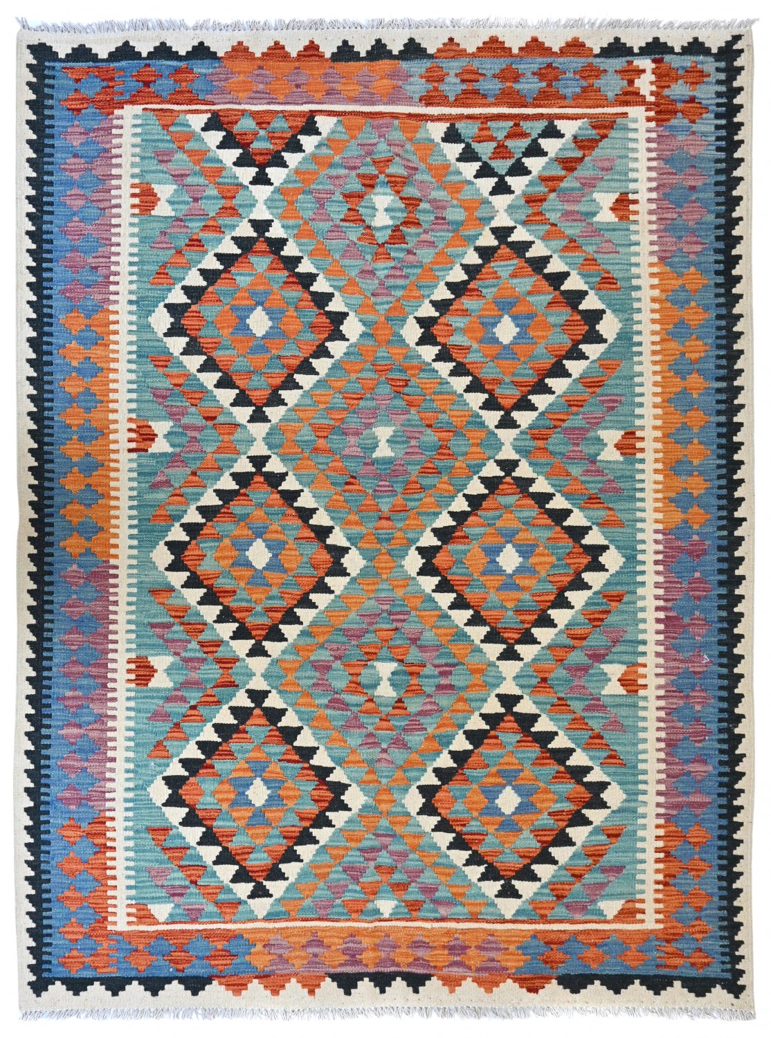 Kelim-teppe Afghansk 201 x 156 cm