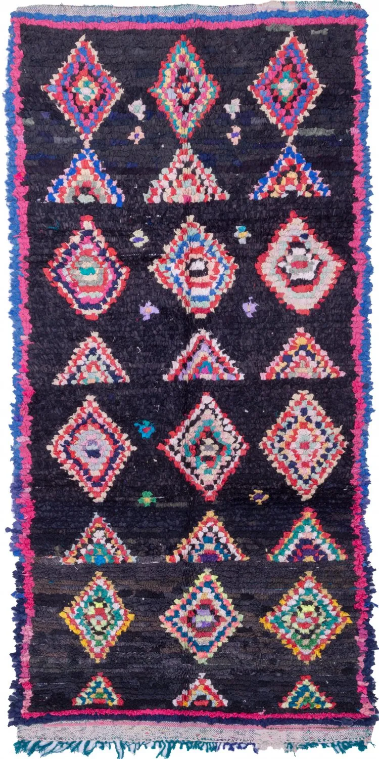 Marokkansk Boucherouite-teppe 245 x 115 cm