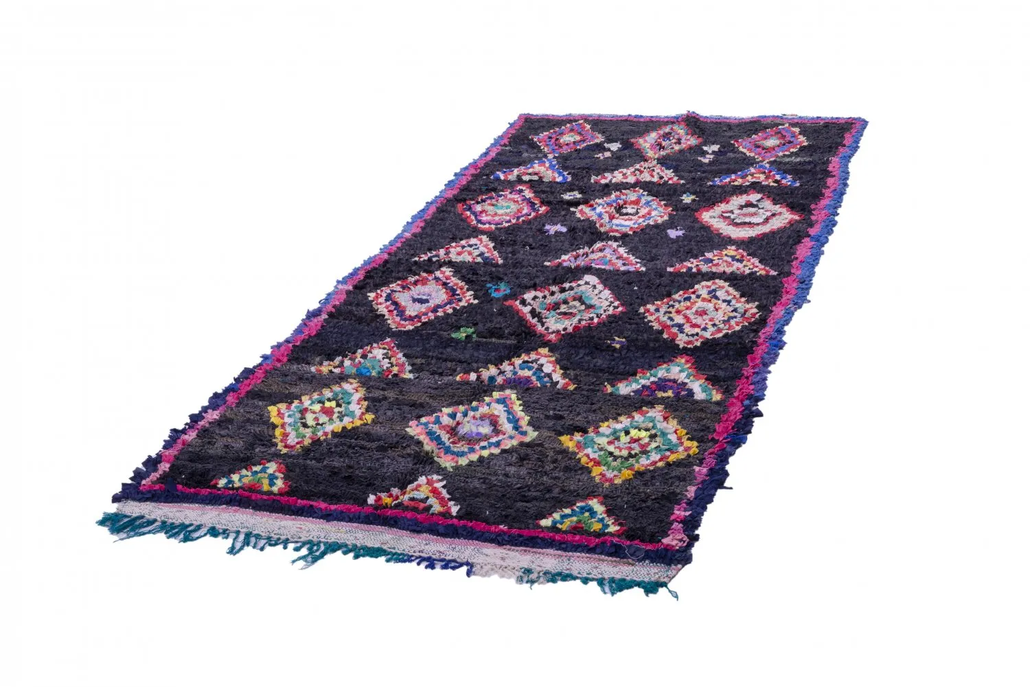 Marokkansk Boucherouite-teppe 245 x 115 cm