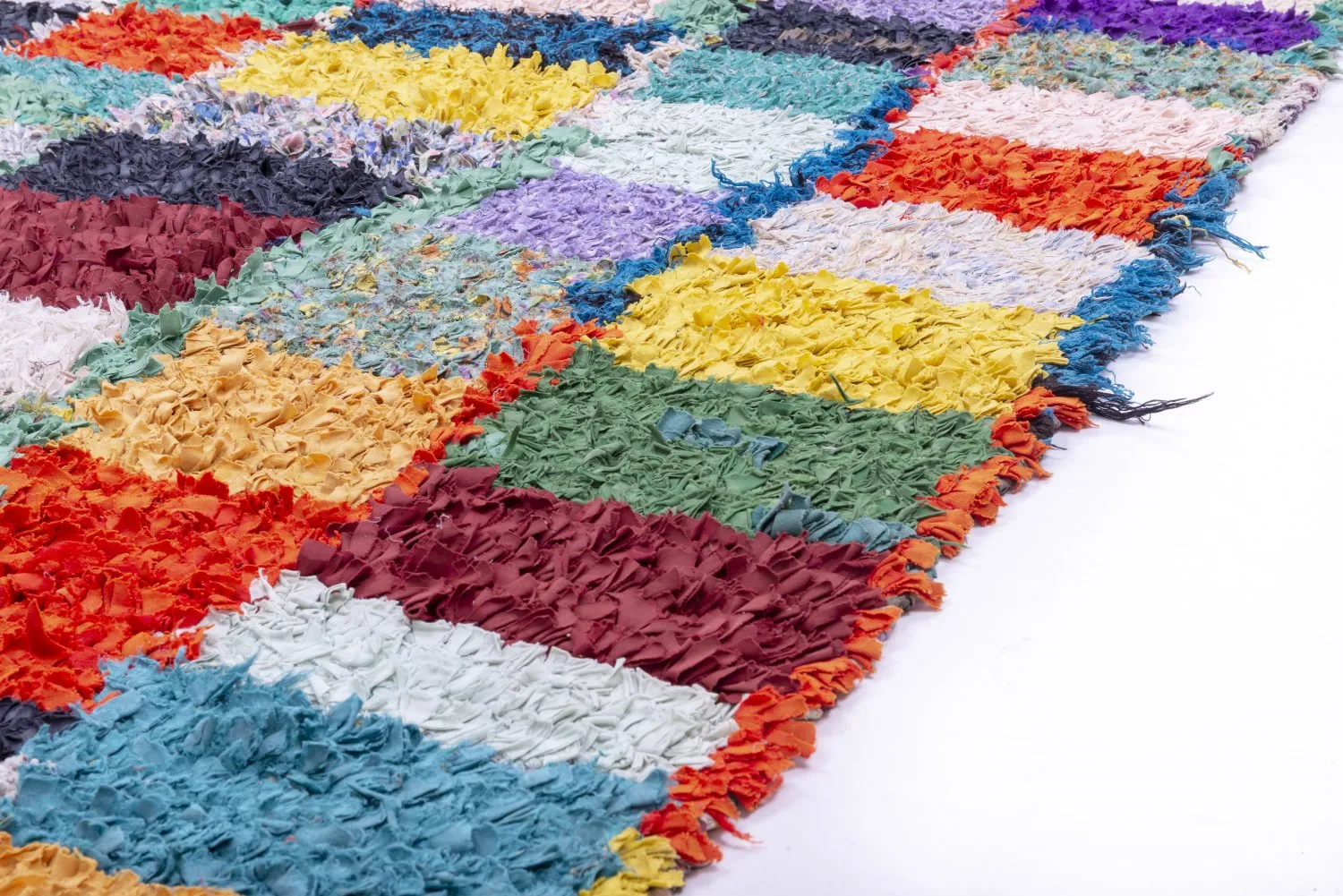 Marokkansk Boucherouite-teppe 250 x 120 cm