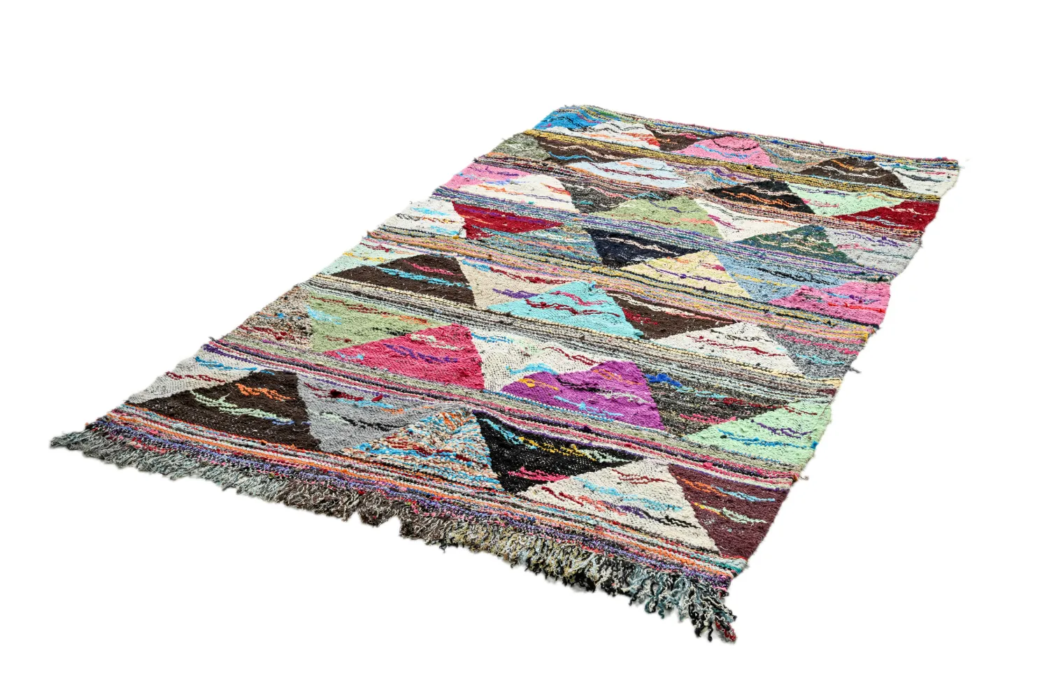 Marokkansk Boucherouite-teppe 135 x 235 cm