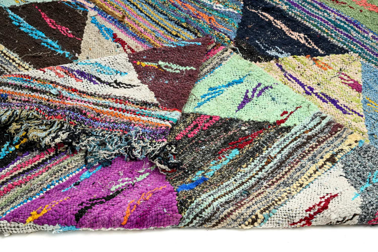 Marokkansk Boucherouite-teppe 135 x 235 cm