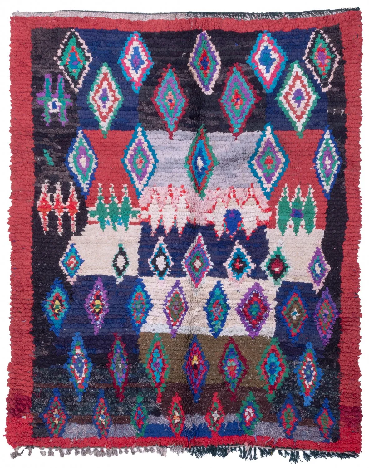 Marokkansk Boucherouite-teppe 190 x 160 cm