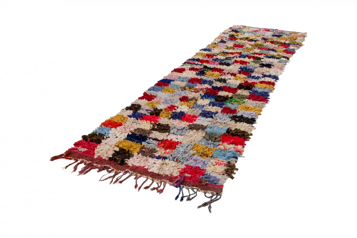 Marokkansk Boucherouite-teppe 380 x 105 cm
